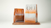 Diseño modificado para requisitos particulares bolsa inferior plano de papel de Kraft para el empaquetado diario de los granos de café de la comida