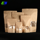 El 100% biodegradable ningún bolso de empaquetado de papel común de impresión de la categoría alimenticia de la bolsa de Brown Kraft