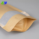 Soporte abonable casero de papel de Kraft encima de la bolsa para los granos de café o pulverizar el acondicionamiento de los alimentos
