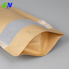 Biodegradable levántese las bolsas de papel de Brown Kraft de la naturaleza de la bolsa con la ventana y la cremallera