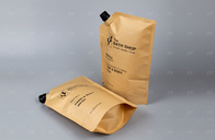 Bolso reciclable impreso de encargo del repuesto del aceite de coco de la bolsa del canalón del papel de Kraft