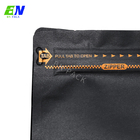 Bolsa de fondo plano de papel Kraft negro Bolsa de café ecológica de 250 g con cierre de cremallera