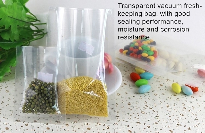 El almacenamiento libre del vacío de BPA empaqueta la comida de encargo grabó en relieve el bolso transparente congelado entero 5 del sello de vacío
